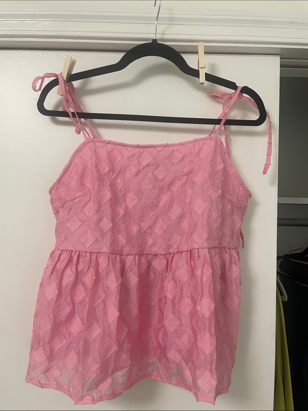 Vero Moda Pink Tie-Shoulder Textured Camisole